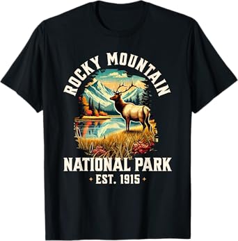Retro Rocky Mountains National Park | Vintage USA T-Shirt