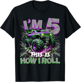 Im 5 Years Olds Monster Truck 5th Birthday Boy Gifts Outfit T-Shirt