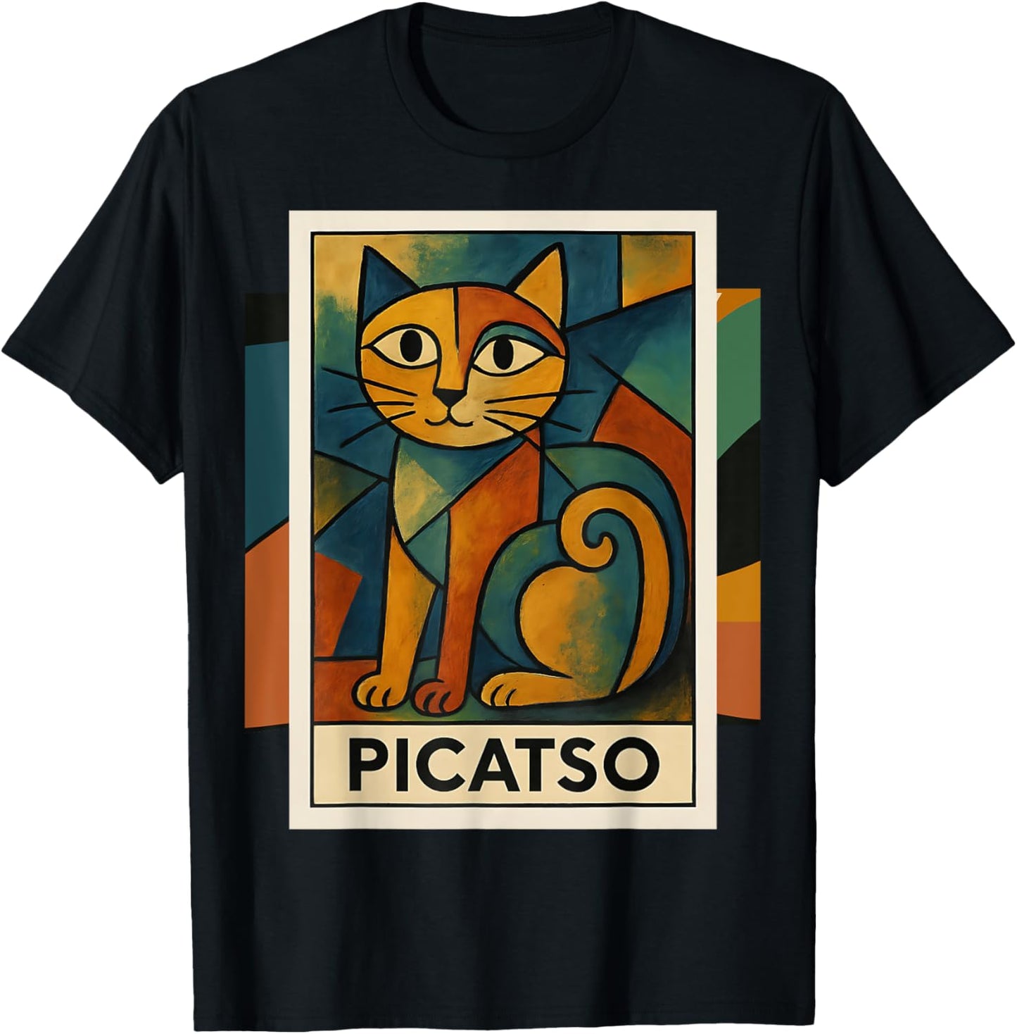 Picatso Cat – Vintage Cubist Art-Inspired Design T-Shirt