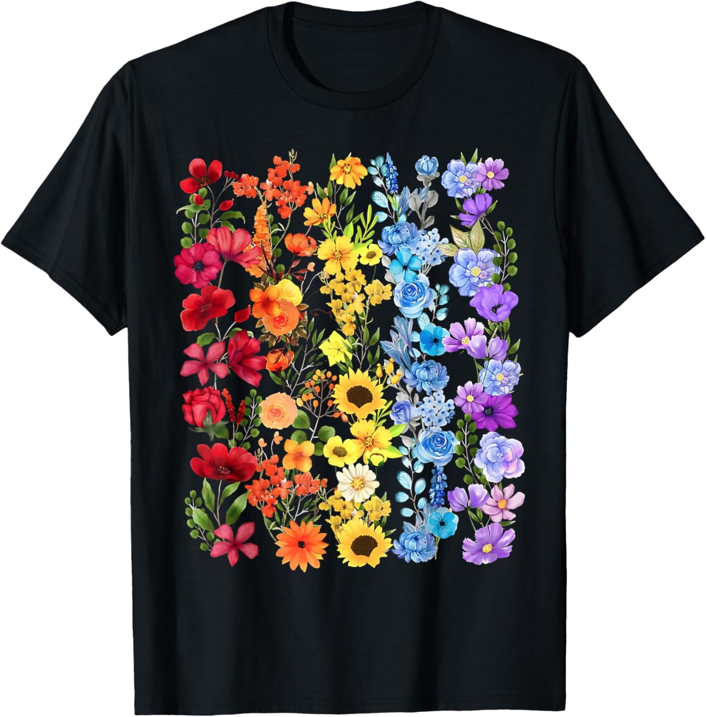 Gay Pride Subtle Wildflower Rainbow Flag Flowers LGBTQ Month T-Shirt
