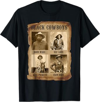 Black Cowboy Western Rodeo Melanin Black History Texas Men T-Shirt