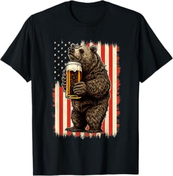 Bear Drinking Beer T-Shirt