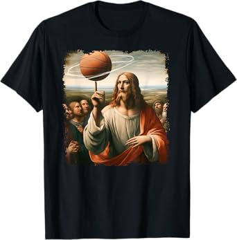 Jesus Spin A Basketball Painting, Christian Basketball T-Shirt