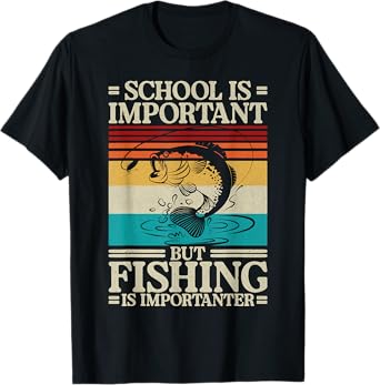Funny Fishing For Boys Kids Youth Fish Saying Bass Fisherman T-Shirt