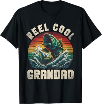Reel Cool Grandad Fishing Daddy Father's Day Fisherman Fish T-Shirt