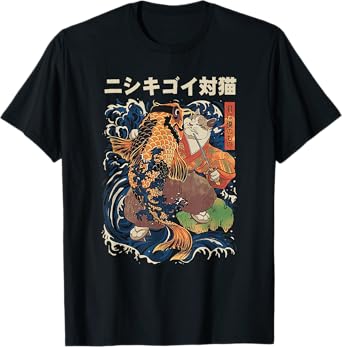 cat with koi fish tattoos Men Women T-Shirt