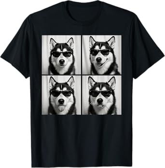Funny Siberian Husky Lover Cute Huskies Dog Photo Booth Men Women Kids T-Shirt