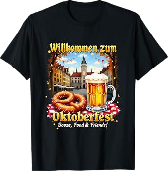 German Willkommen Zum Oktoberfest Friends Drink Group T-Shirt