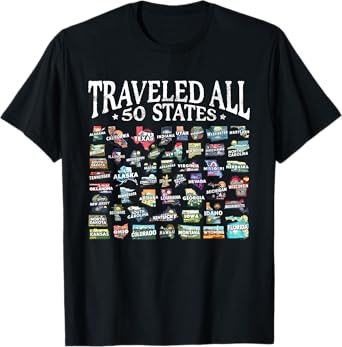 Traveled All 50 States Achievement Fifty Club T-Shirt
