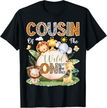 Cousin Of The Wild One 1St Birthday Boy Safari Jungle T-Shirt