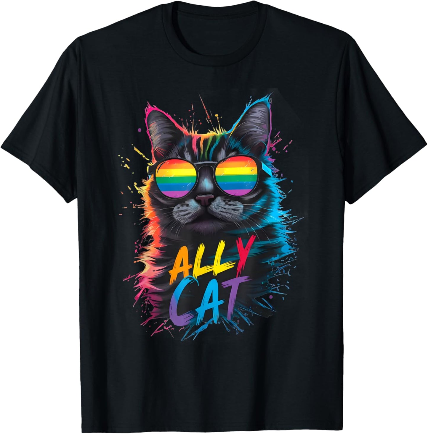 LGBT Ally Cat Be Kind Gay Rainbow Funny LGBTQ T-Shirt
