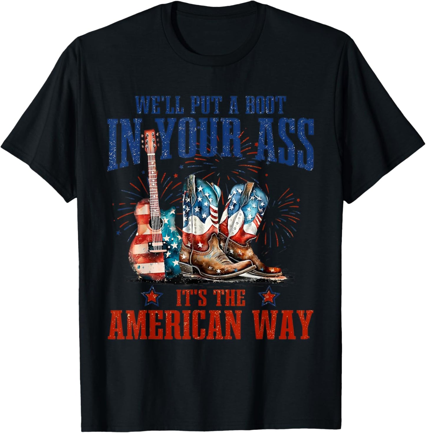 Brought To You Courtesy Of The Red, White & Blue Cowgirl T-Shirt