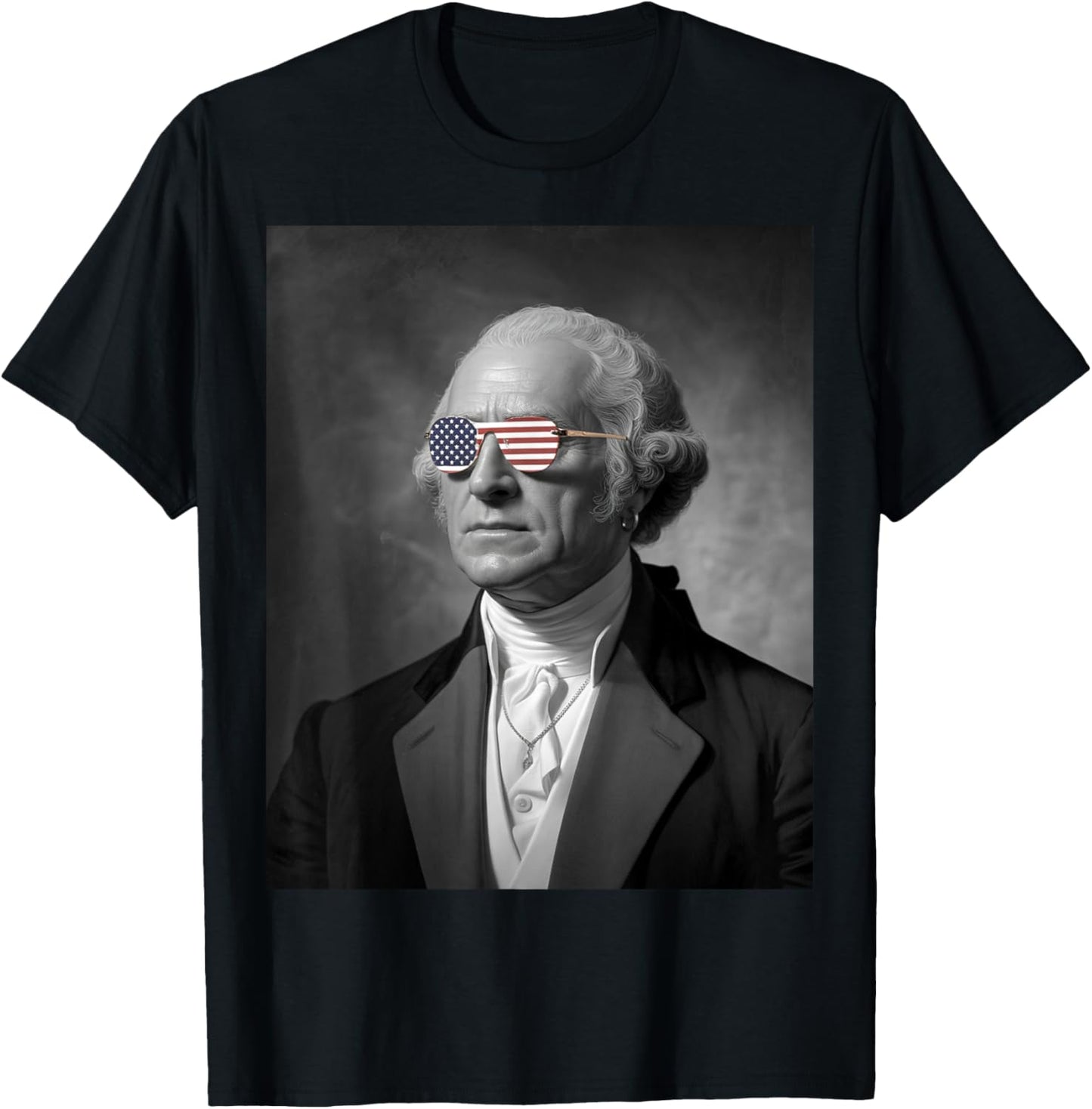 Modern George Washington Photo American Flag 4th Of July T-shirt