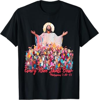 Every Knee Shall Bow Philippians, Brushstroke Jesus T-Shirt