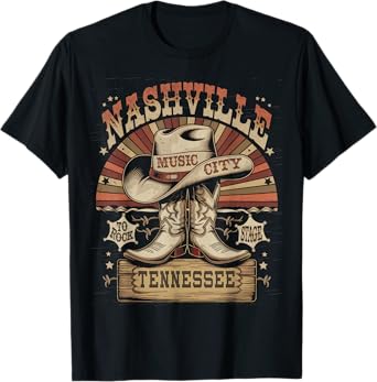 Nashville Music City Tshirt Women Men Tennessee Rock Country T-Shirt