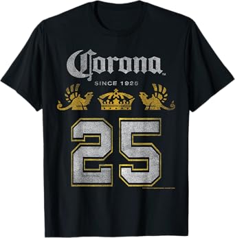 Officially Licensed Corona Logo Big Number Black T-Shirt