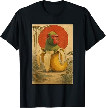 Ukiyo-e Japanese Art Chimpanzi Bananini Brainrot T-Shirt