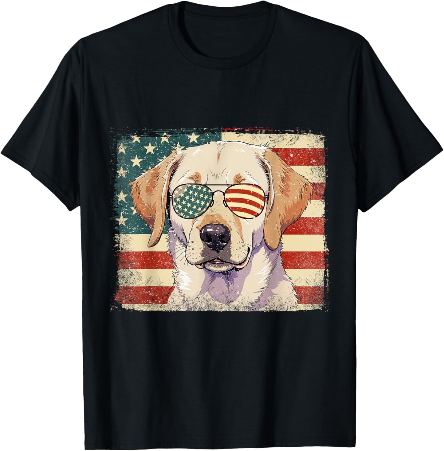 Patriotic Labrador Retriever Dog Lover Usa Flag 4th Of July T-shirt