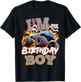 I'm The Birthday Boy Monster Truck Family Matching Party T-Shirt