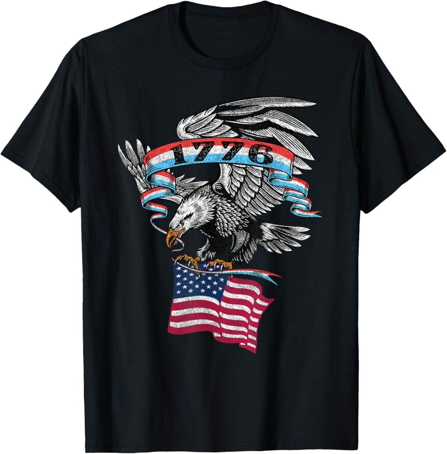 1776 American Flag USA Eagle Vintage Graphic T-Shirt
