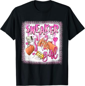 Women Pink And White Sneaker Girl, Funny Sneaker Girl Life T-Shirt