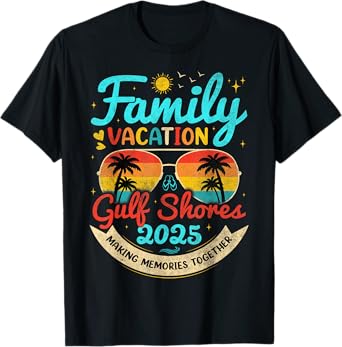 Vintage Family Vacation Gulf Shores 2025 Alabama Group T-Shirt