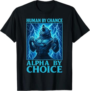 Funny Graphic Tee For Teens Men Women Alpha Wolf T-Shirt
