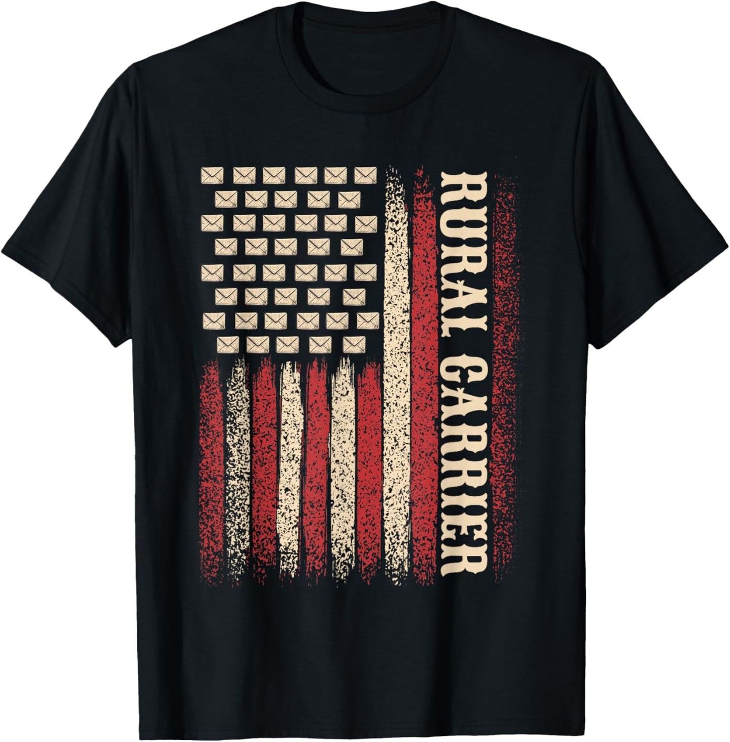 Vintage Rural Carrier USA Flag for Patriotic Mailman T-Shirt