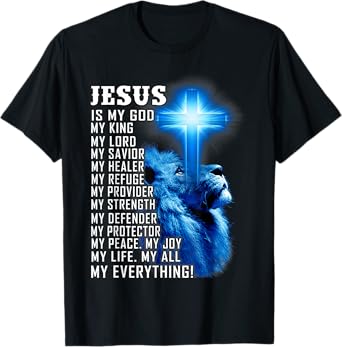 Jesus Is My God King Lord Savior Lion Christian Religious T-Shirt