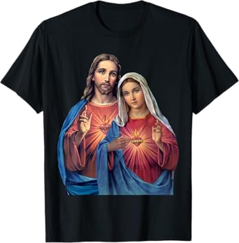 Hearts of Jesus and Mary very close together (Twin Hearts) T-Shirt