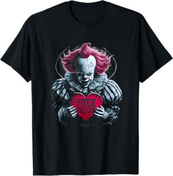 Free a Hugs Scary Clown Valentine Halloween Horror Character T-Shirt