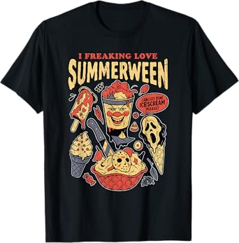 I Freaking Love Summerween, Can I Get Some Ice Cream Please T-Shirt