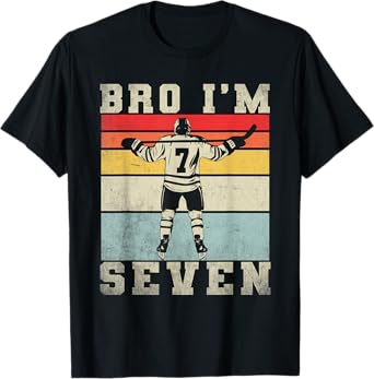 7th Birthday Ice Hockey Boy 7 Year Old Hockey Player T-Shirt