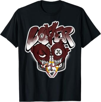 Loser Love Heart Pain Matching Graphic Red Burgundy T-Shirt