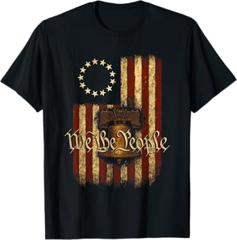 Patriotic USA Betsy Ross Flag Liberty Bell We the People T-Shirt