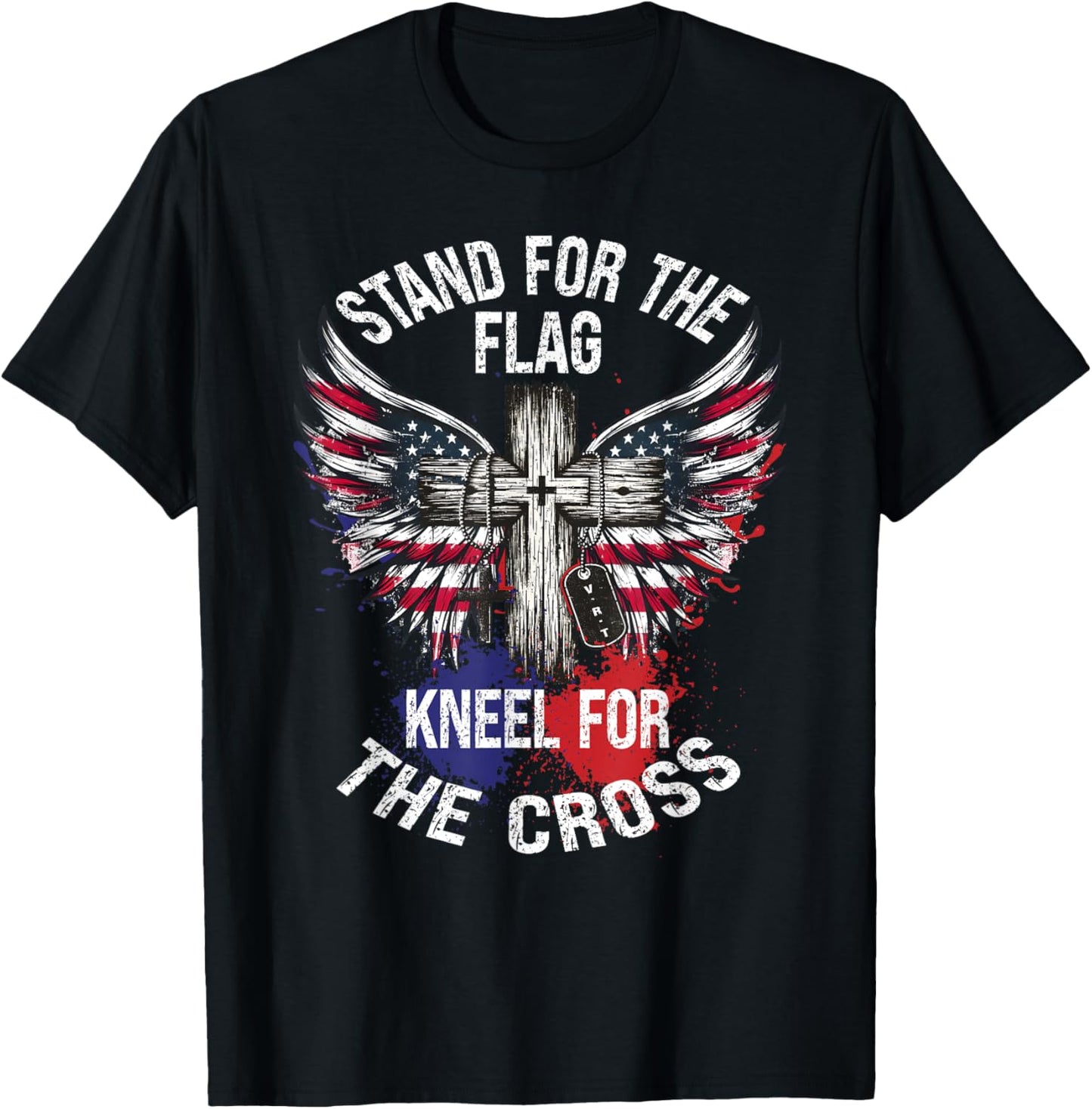 Stand for the Flag Kneel for the Cross Christian Patriotic T-Shirt