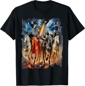Four Horsemen of the Apocalypse End times Fantasy art Tee T-Shirt