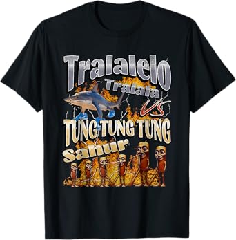 Tung Tung Tung Sahur Tralalero Tralala Italian Brainrot Meme T-Shirt