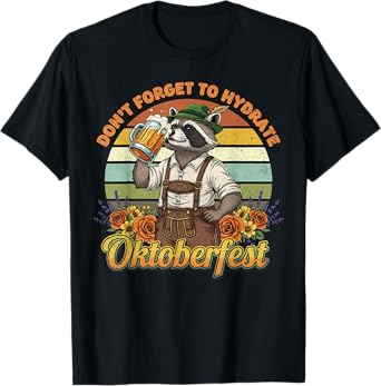 Don't Forget to Hydrate Oktoberfest Fun Raccoon Beer Lover T-Shirt
