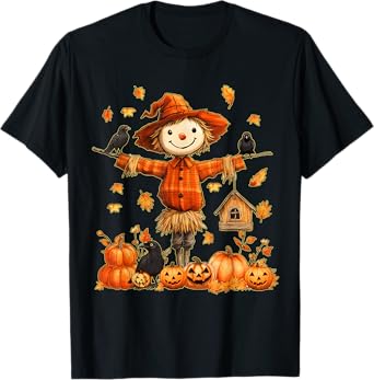 Cute Scarecrow Pumpkin Thanksgiving Halloween Hello Fall T-Shirt