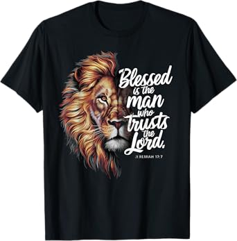 Blessed Christian God Jesus Faith Bible Verse Jeremiah Lion T-Shirt