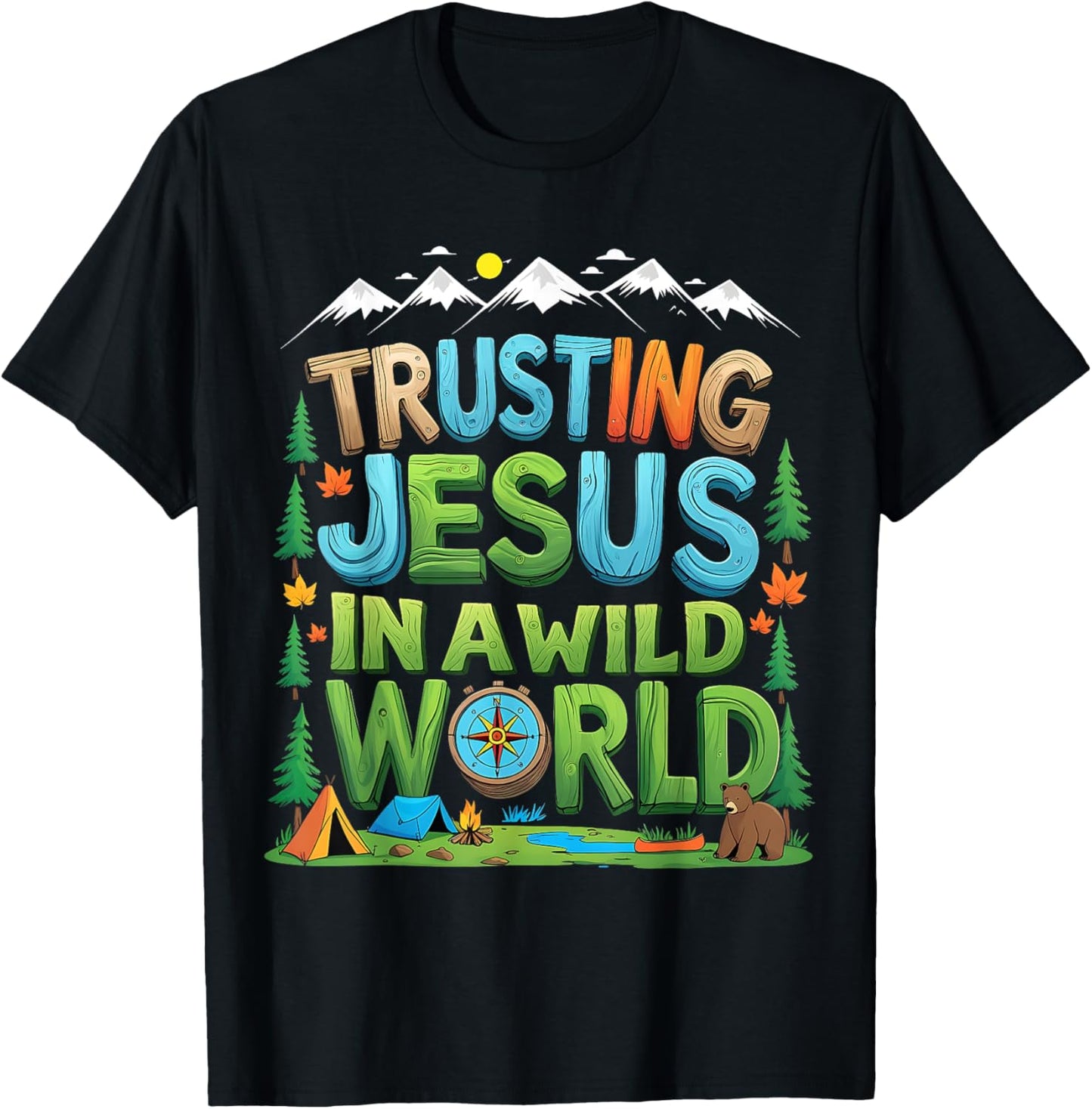 Christian Summer True North VBS 2025 Trusting Jesus Camp T-Shirt