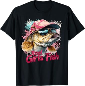 Reel Girls Fish Cool Bass Cool Fishing Squad Family Matching T-Shirt