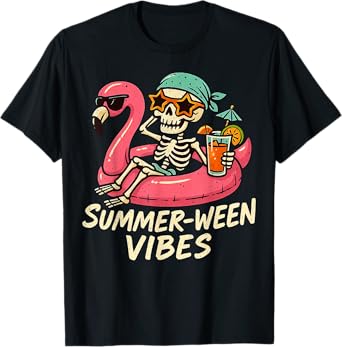 Halloween Summer Ween Skeleton Float Costume Boys Girls Kids T-Shirt