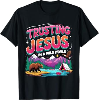 Trusting Jesus in a Wild World VBS 2025 Camping Theme T-Shirt
