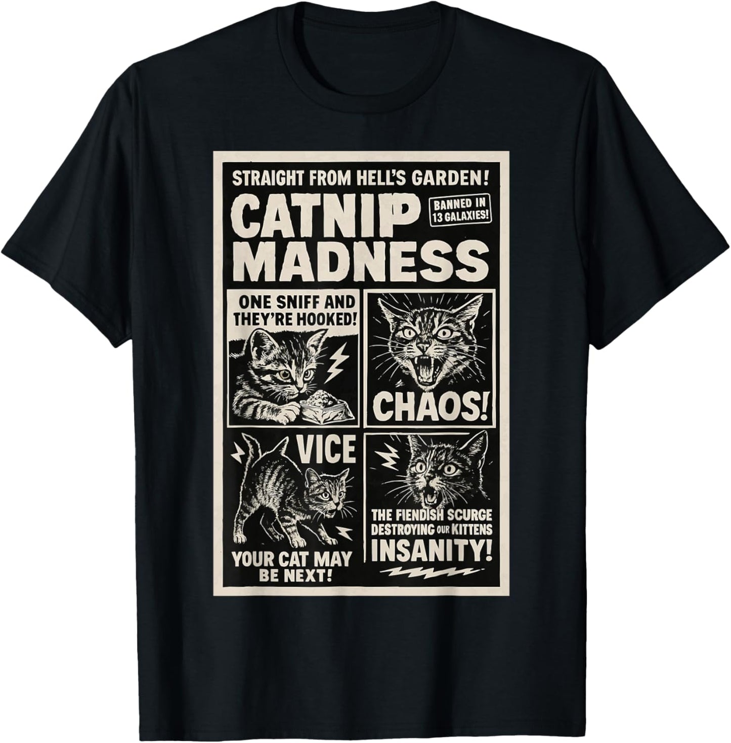 Catnip Madness Cute Kitten Cat Lover for Cat Women Men T-Shirt
