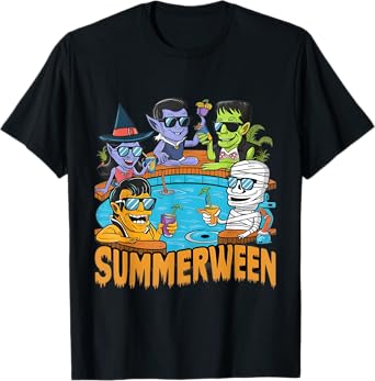 Summerween Halloween Spooky Monster T-Shirt for Men Women Kids