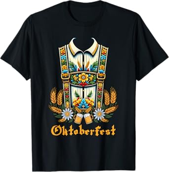 Lederhosen Suspenders Oktoberfest Bavarian Munich Beer Party T-Shirt