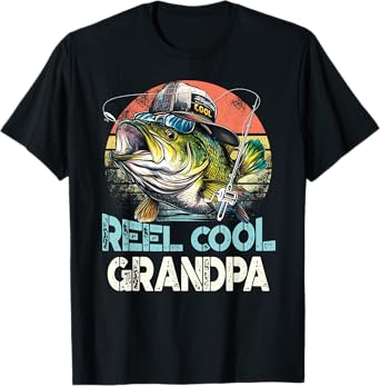 Reel Cool Grandpa Fishing Vintage Retro Father's Day T-Shirt