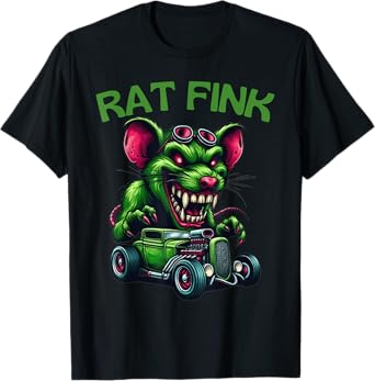 Rat Fink Funny RatFink Cartoon Hot Rod, Cool Spooky Rat T-Shirt